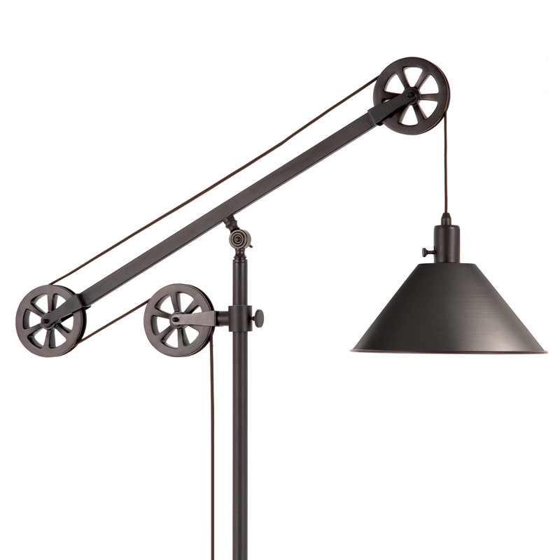 Descartes 70'' Task Floor Lamp, Blackened Bronze