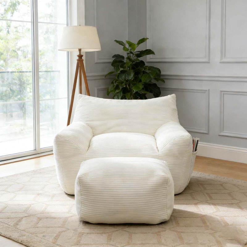 Fauteuil à billes, fauteuil à billes très grand et confortable, Blanc