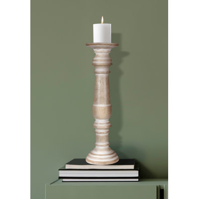 Wood Tabletop Candlestick