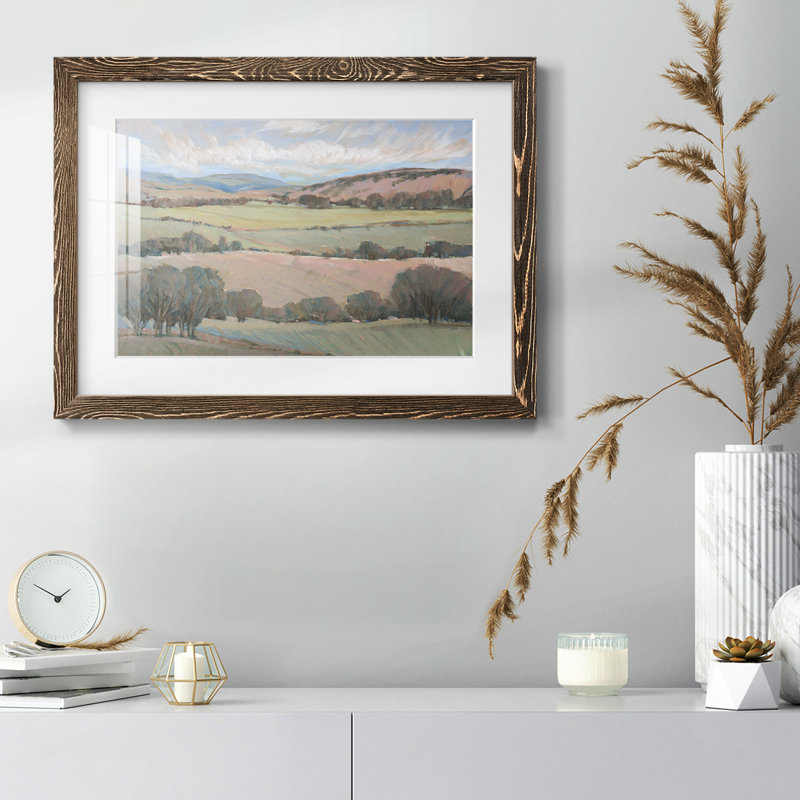 " Hilly Countryside I ", Walnut, 28" H x 42" W x 1.5" D