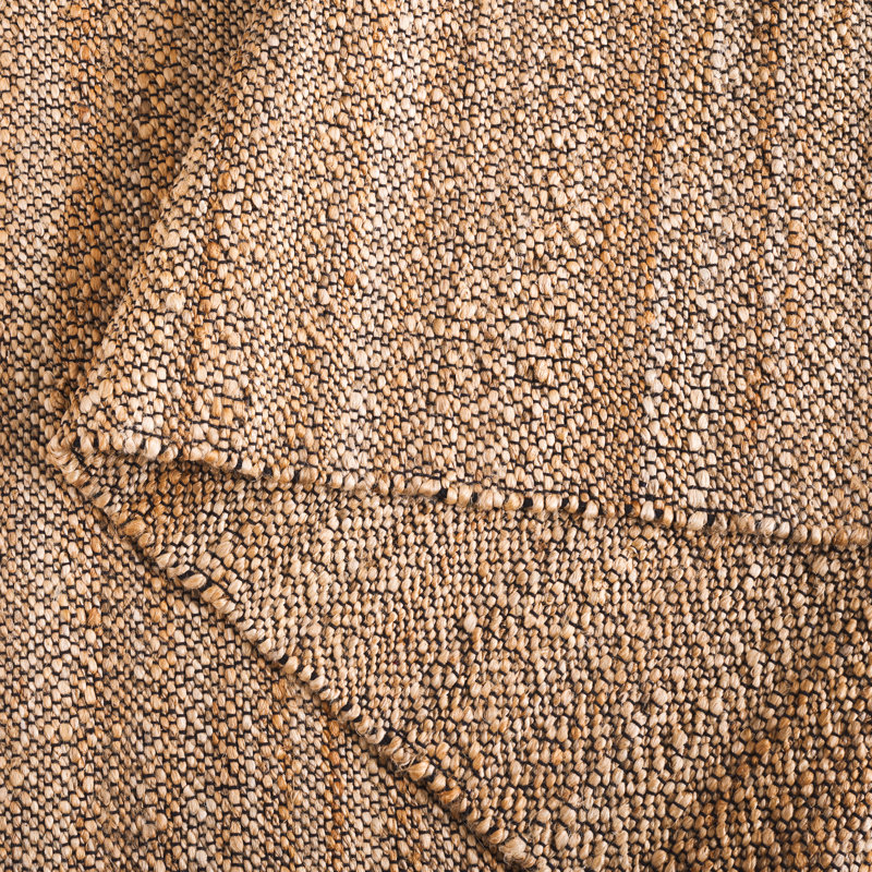 Natural Fiber Flat Weave Jute/Cotton Rug in Natural/Brown, Rectangle 5' x 8'