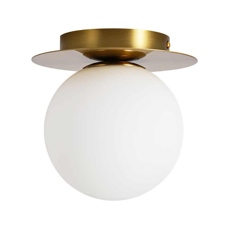 Moon 1 - Light 1-Light Milky White Glass Globe Flush Mount