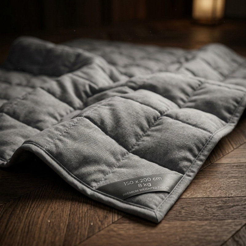 Chequered Blanket, Light Gray Chequered