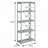 Grey And Silver 4-Shelf Bookcase