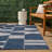 Olesia Modern Geometric Abstract Two-Tone Navy/Cream Indoor/Outdoor Rug-1679890610