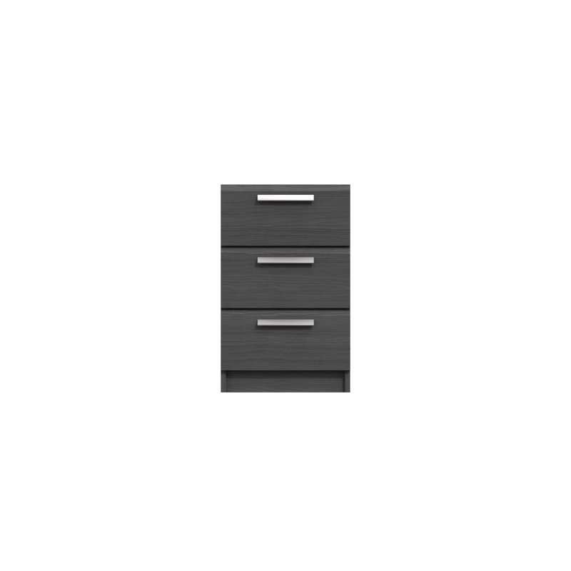 Harvey-Lee 38cm W Manufactured Wood Bedside Table, Graphite