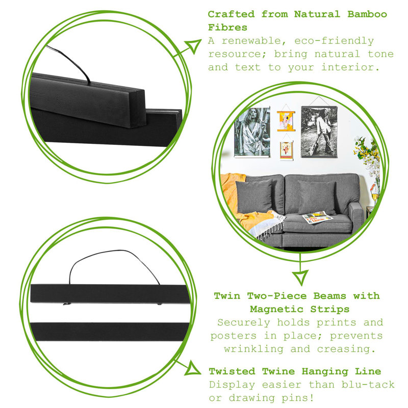 Matte Picture Frame, 2cm H x 15cm W x 1.5cm D, Black
