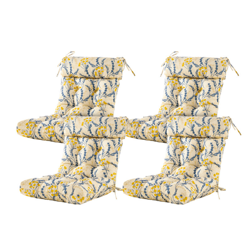 Outdoor 4'' Seat / Back Cushion, Beige Blue