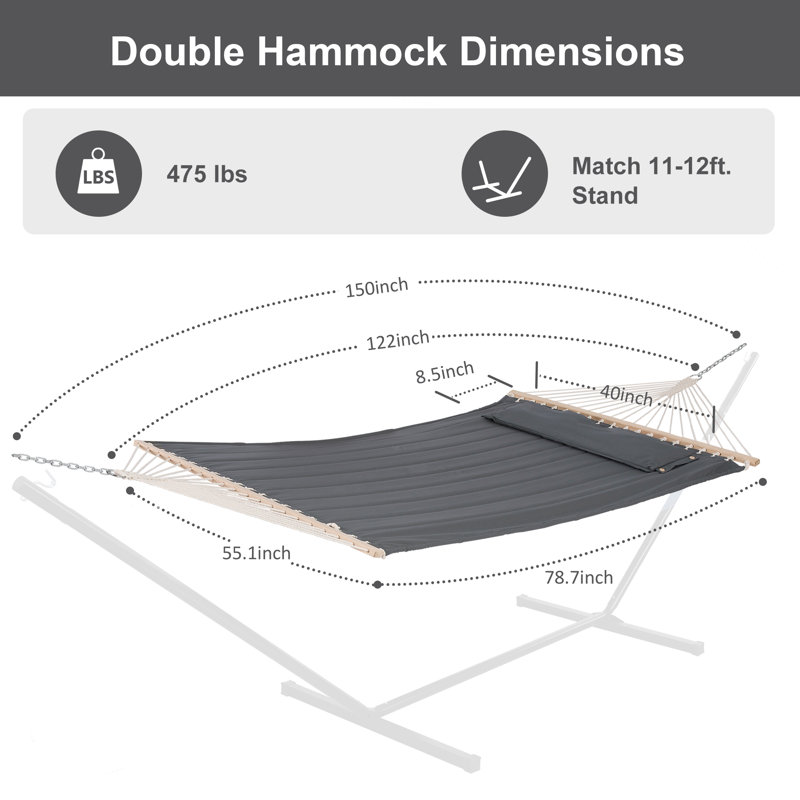Hamac double classique Volkrad, Gris foncé
