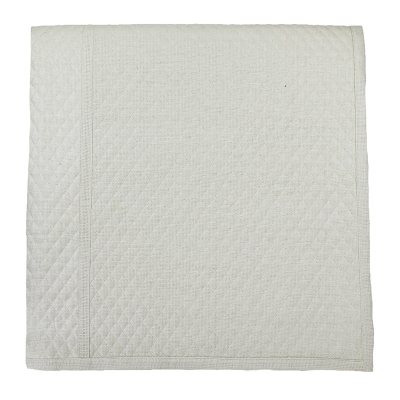 Basketweave Coverlet, Queen Coverlet, Ivory