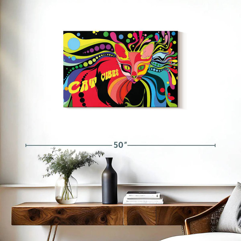 Brampt Psychedelic Cat Vibes, 20" H x 30" W