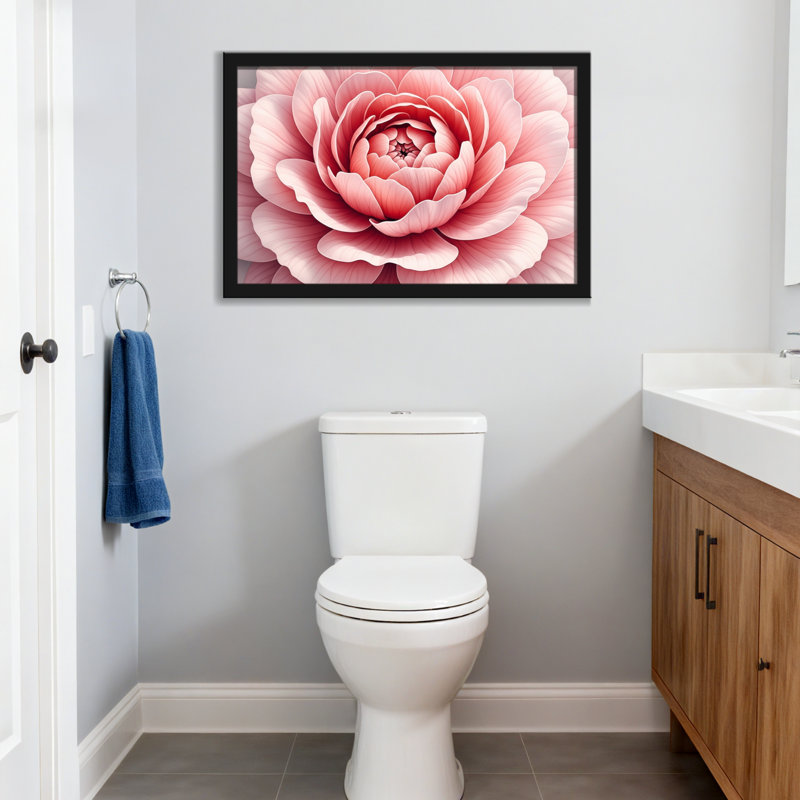 «Plants & Flowers Pink Rose», impression sur toile à motif floral, H 12 po x l 18 po, Noir