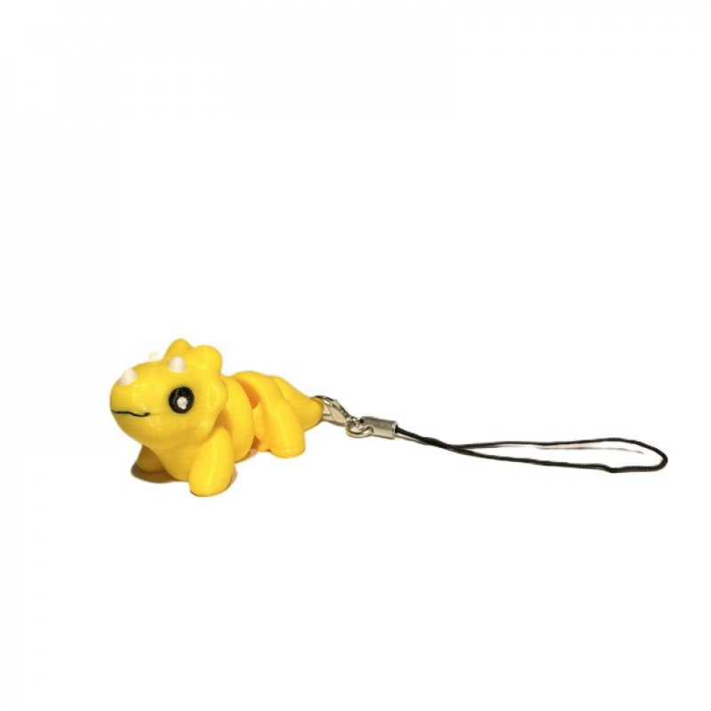 Ornement tricératops jaune vif imprimé en 3D