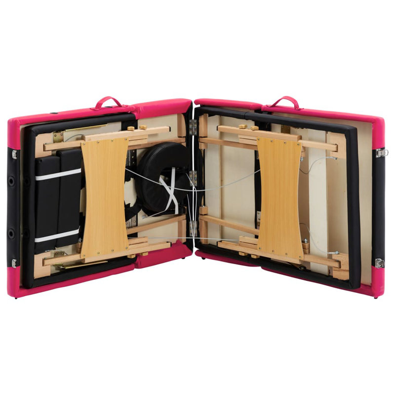 75.2'' Rectangular Adjustable Folding Table, Black/Pink