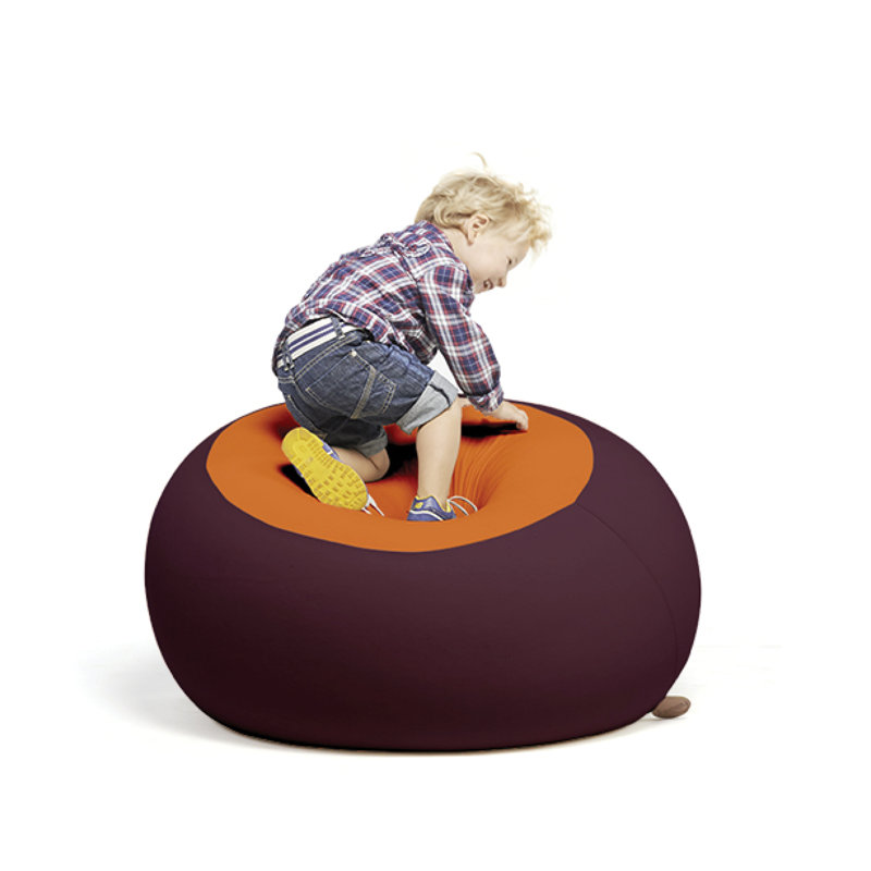 Stanley Refillable Bean Bag Chair, Aubergine/Orange