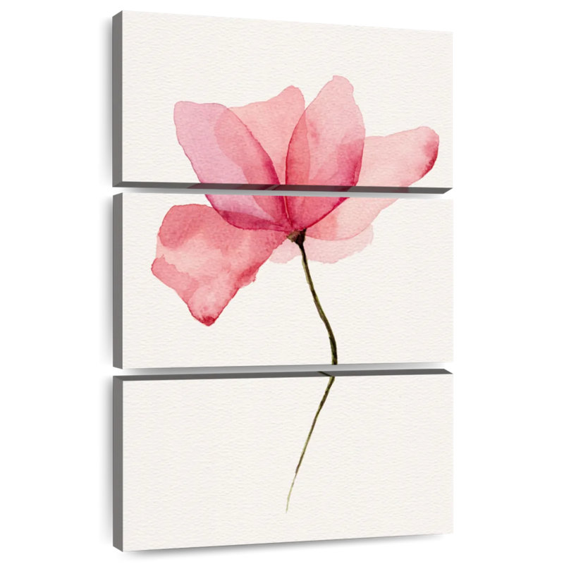 Fleur rose Harnek translucide, H 45 po x l 28 po