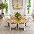 6 - Person Dining Table Sets With Oval Table & 6 Fabric Upholstered Armchairs