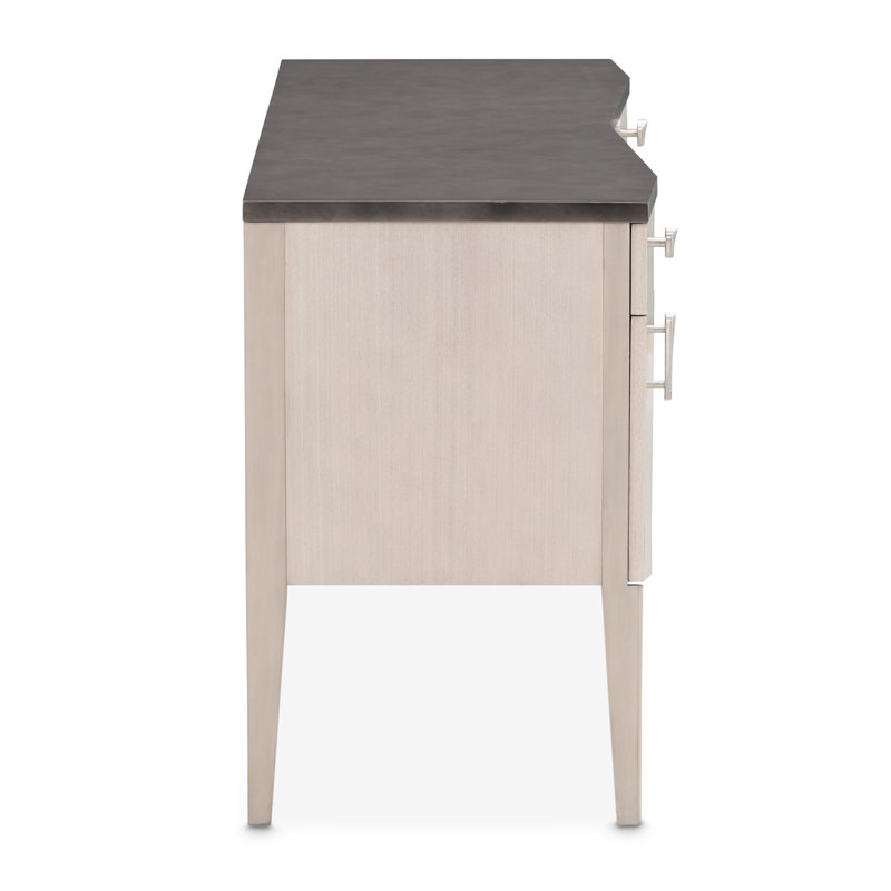  Fantosini 5-Drawer Vanity Desk - Silver Mist