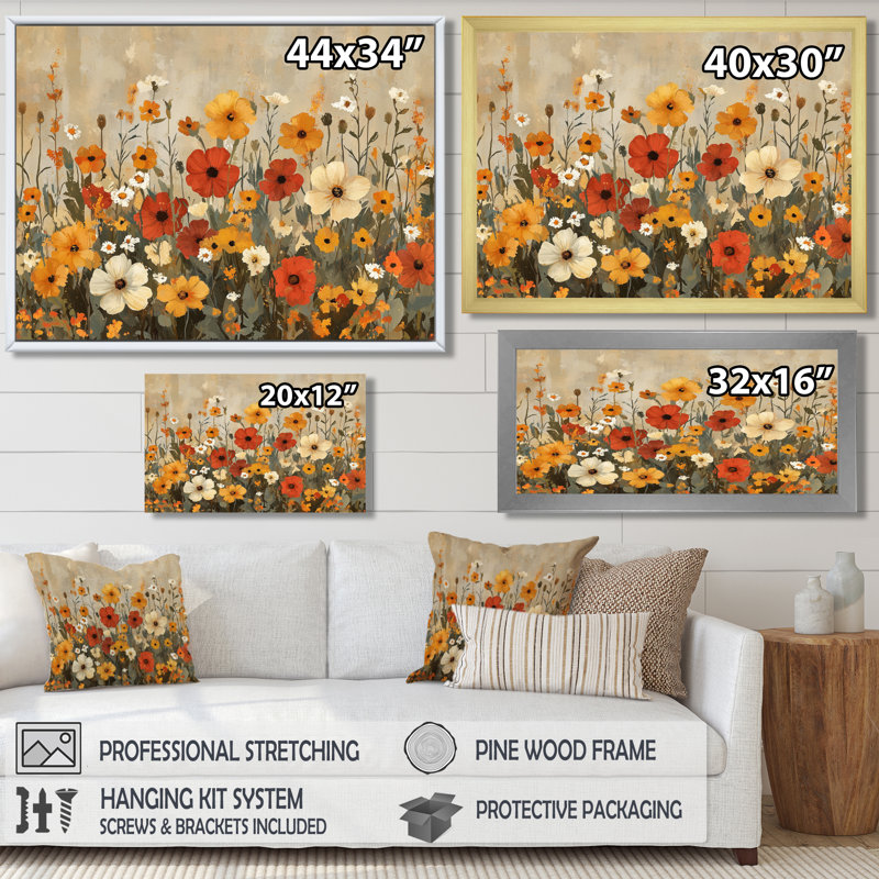 Alvey - Floral Wall Art, Reproduction encadrée d'une seule photo, Noir, H 12 po x l 20 po