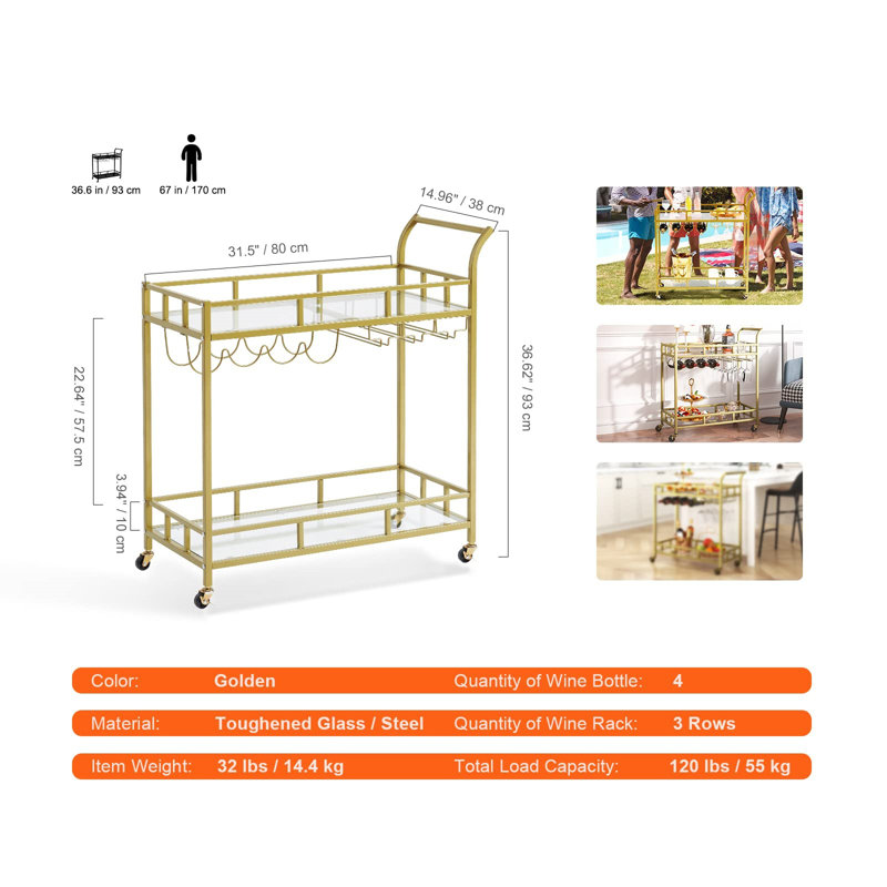 93cm H x 80cm W Utility Cart