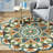 Arla Floral Oriental Hand Tufted Scalloped Wool Area Rug, Round 4'