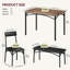 Space-Saving 4-Piece Dining Table Set with Upholstered Chairs & Bench – Compact Industrial Kitchen & Dining Room Furniture – Ideal for Small Spaces – Vintage Colour
