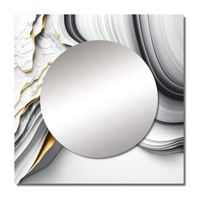 Abstract Geode Waves Grey I Mirror