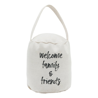 Welcome Family & Friends Fabric Weighted Floor Stop