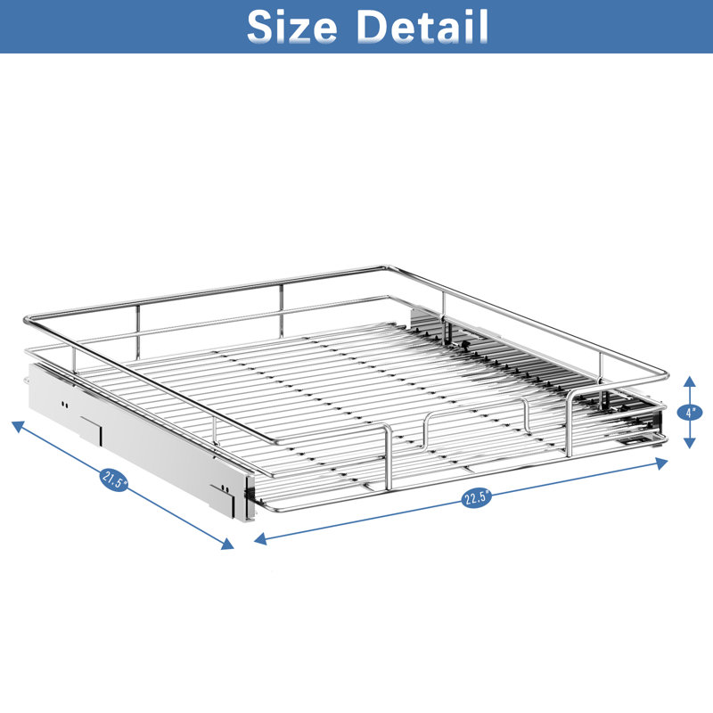 Rashun Pull Out Drawer, 4" H x 22.5" W x 21.5" D