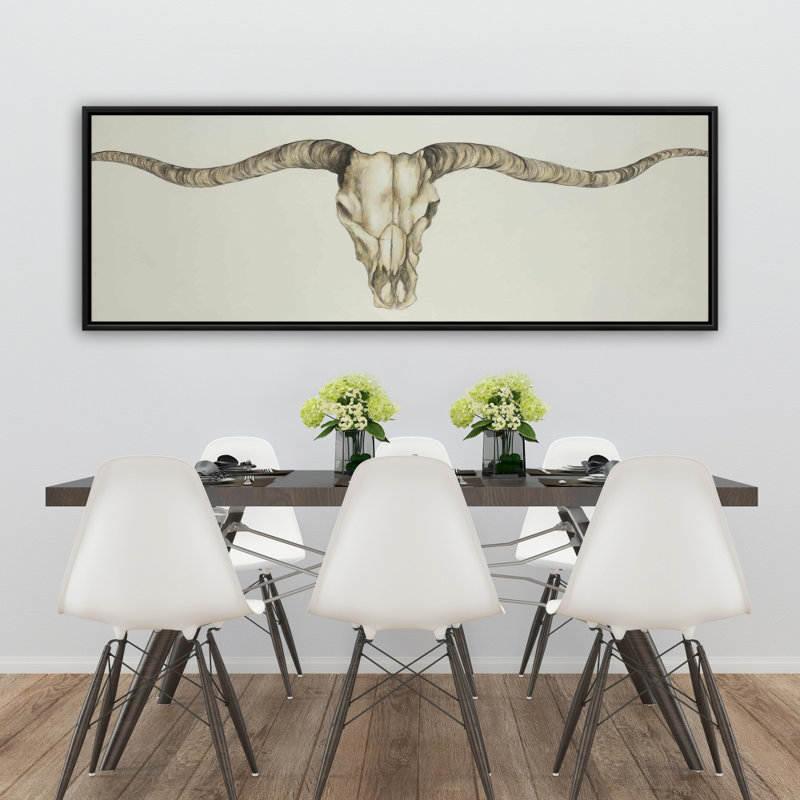 Impression sur toile «Long Horn Skull Country»