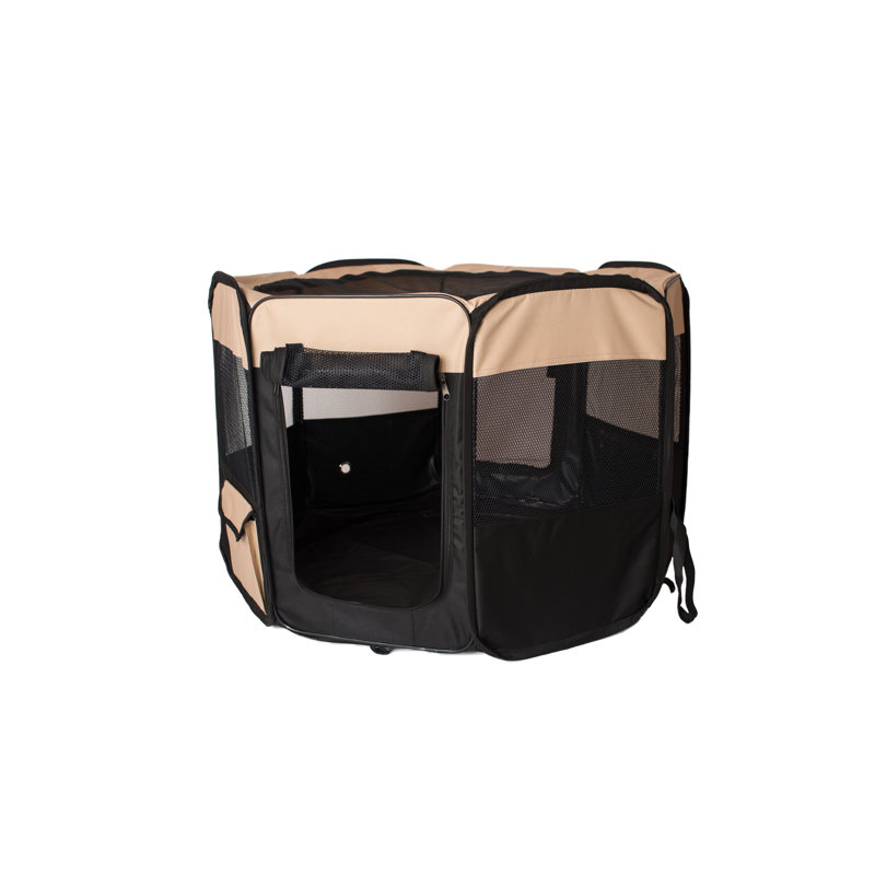 Enclos portatif pour animaux, H 24 po x l 36 po x P 36 po, Beige