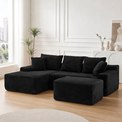 Canapé modulaire de 95 po avec canapé en forme de L et canapé-lit modulaire moderne avec méridienne et canapé-lit de 95 po