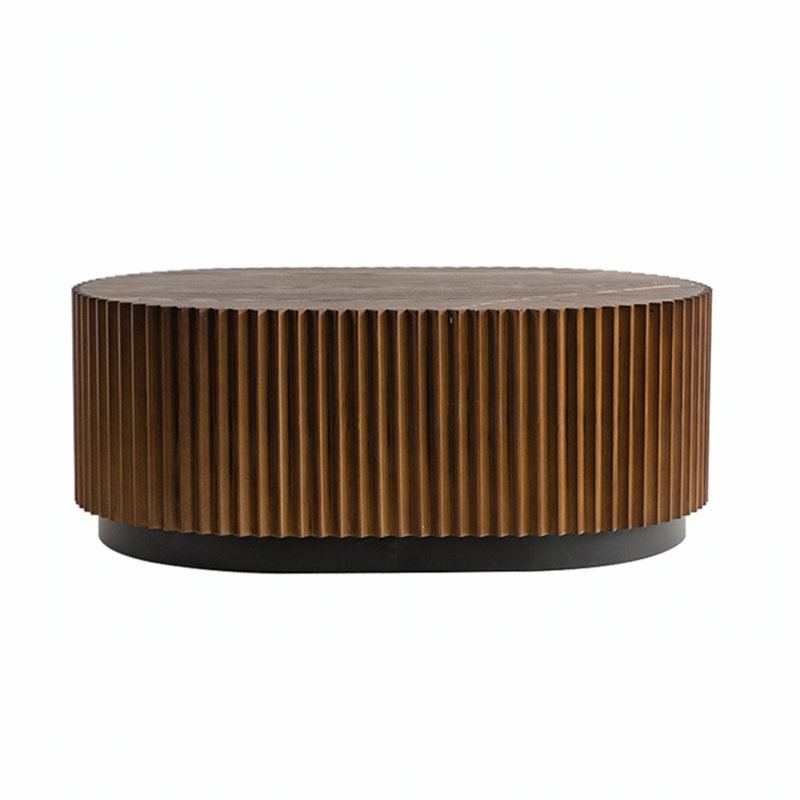 Table basse moderne en forme de goutte à DEL avec surface durable et assemblage facile pour des salons élégants
