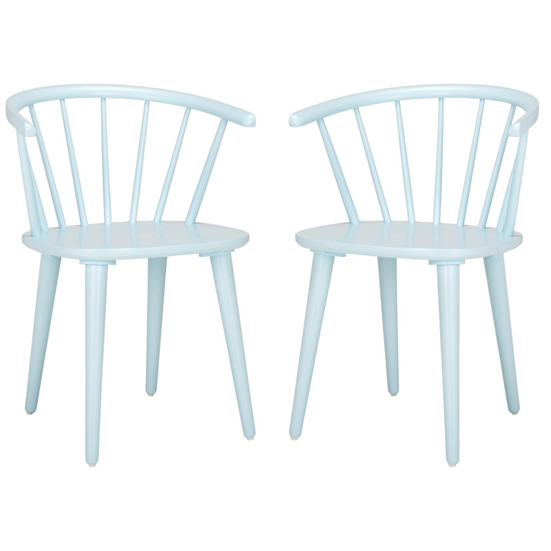Baek 45cm H Solid Wood Windsor Back Side Chair, Pale Blue