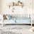 White Twin 'S Double Platform Bed With Iron , And Stable, Three - Sided Fence, Easy To Install, American Design For Bedroom Assembly,