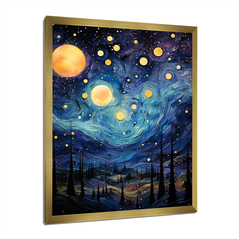 Étoiles Tanaquil Stellar Serenity II - imprimé, Encadrement doré, H 32 po x l 24 po x P 1 po