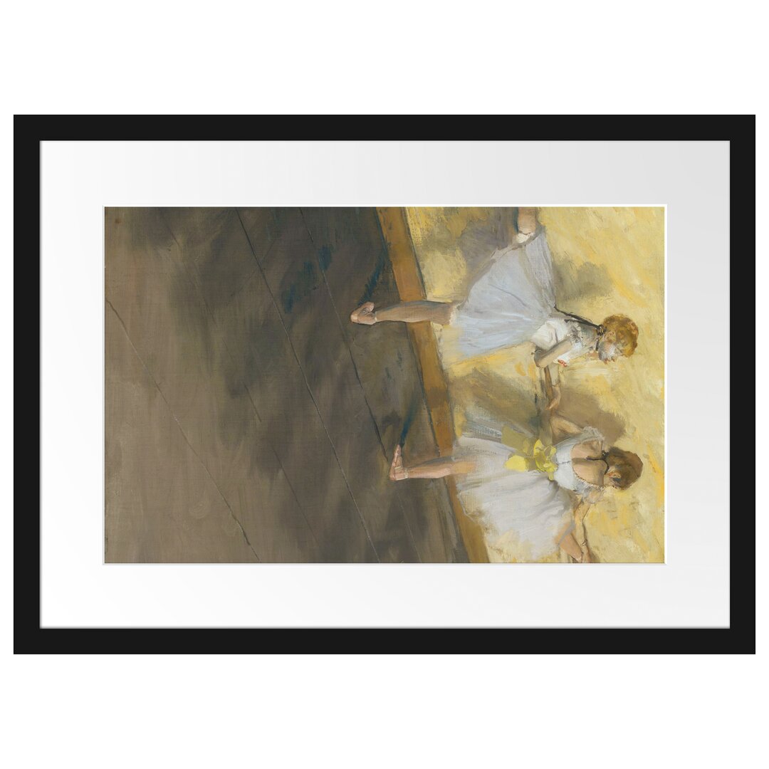 Gerahmter Kunstdruck Dancers Practice on the Pole von Edgar Degas