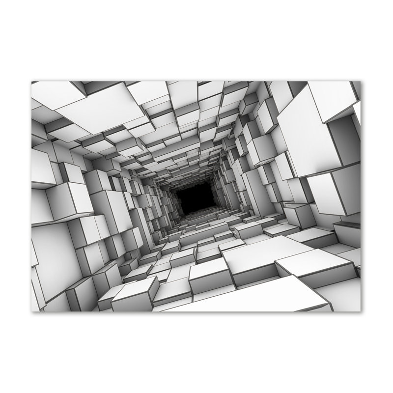 Tunnel With Cubes - Wrapped Canvas Print