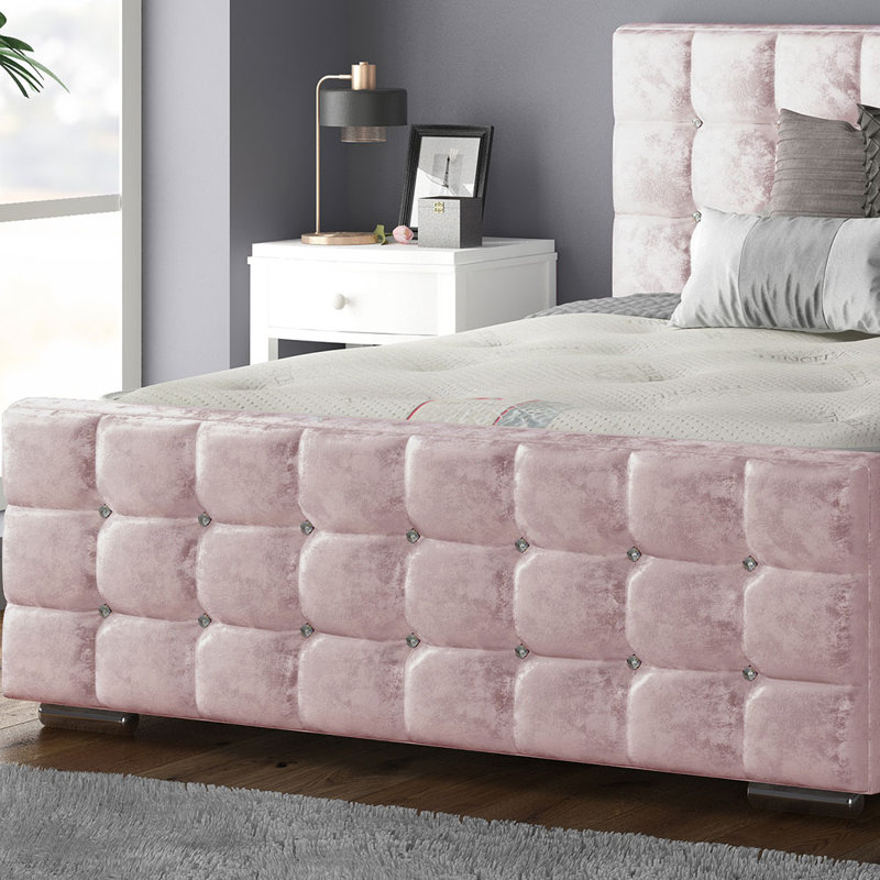 Owsley Upholstered Bed, Pink, Small Double (4')