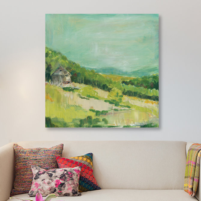« upper fields », impression sur toile, H 26 po x l 26 po x P 1,5 po, Pas de tapis, Toile tendue