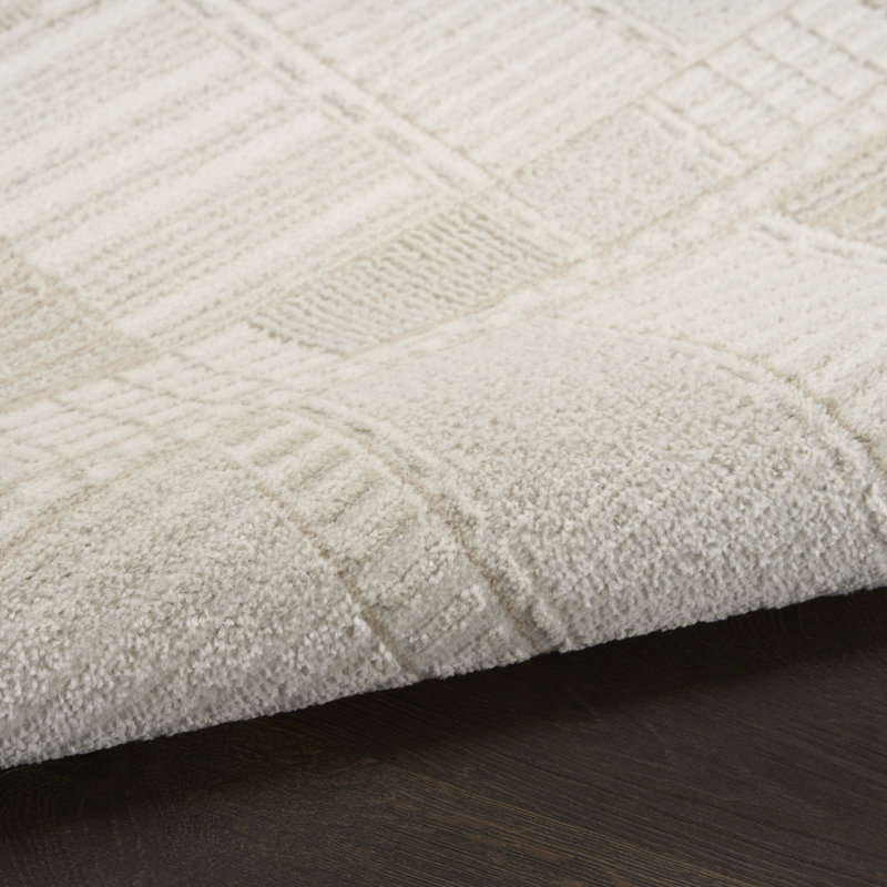 Tapis d'intérieur moderne ivoire Ebern Designs Ebuns, Rectangle 4pi x 6 pi