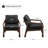 29.5" Wide Full-Grain Genuine Leather Upholstered Accent Armchair With Solid Wood Frame-846155058