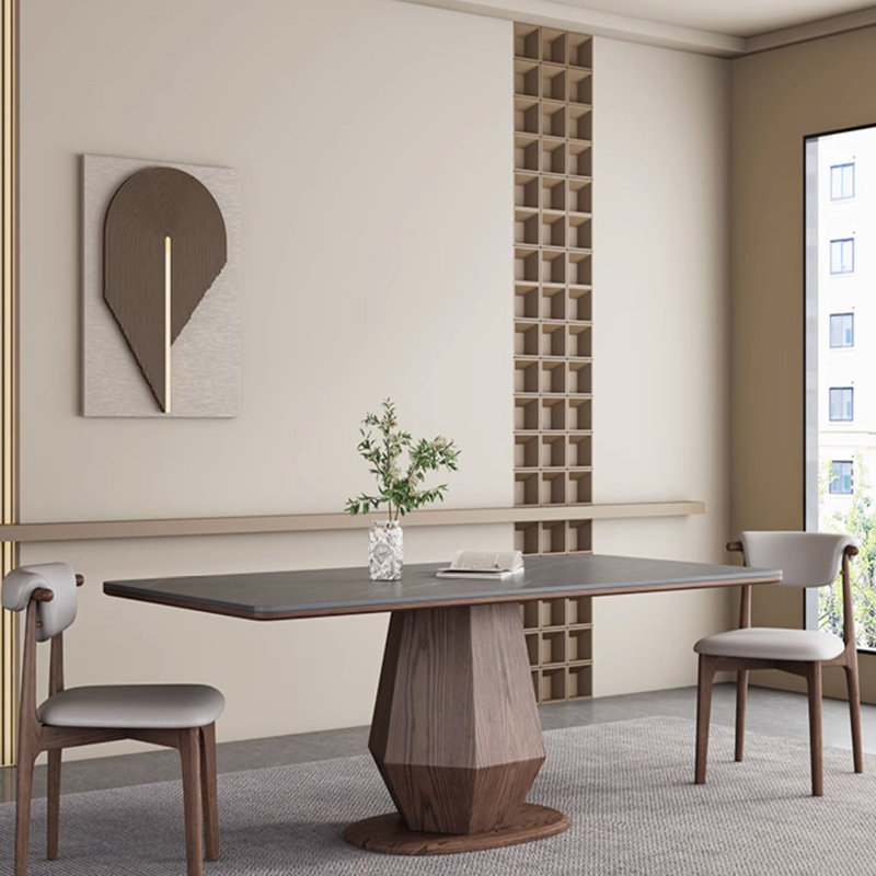 Theolia Solid Wood Base Dining Table, 29.52"H x 62.99"L x 31.49"W