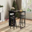 Ensemble de salle à manger industriel 3 pièces avec étagères de rangement à 3 niveaux et plateau rabattable extensible – Table de bar gain de place pour petites cuisines, appartements et bars à domicile
