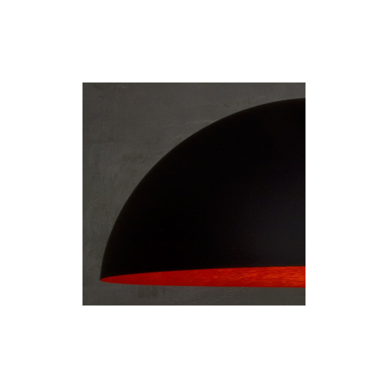 1 - Light Chrome Dome Pendant, Black/Red