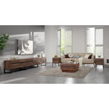 Latitude Run® Living Room Table Sets Of 4, 106 Inch TV Stand, 1 Square Coffee Table With Tempered Glass Top, 2 End Table With Drawers For Living Room, Entertainment Centre, Console Table