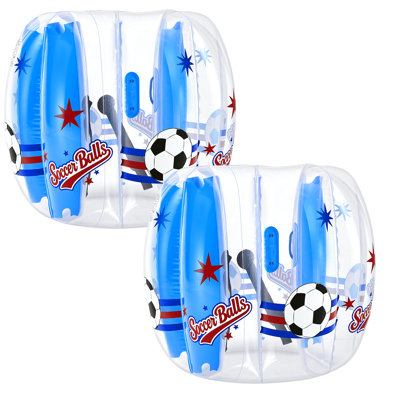 2-Pack Inflatable Bumper Balls 4FT Human Bubble for Teens Transparent, for Backyard, Camping, Picnic, Park, Lawn, and Outdoor Team Gameplay, Thickened PVC Material, Sumo Hamster Ball with Handle