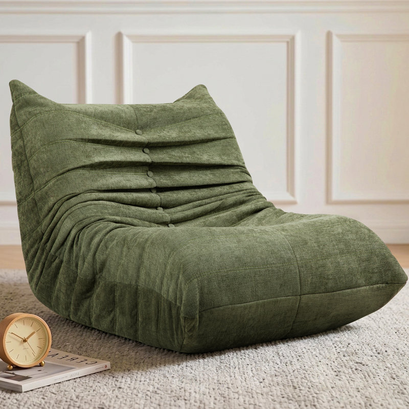 Bean Bag Sofa Chair – High-Resilience Foam, Ergonomic Curved Backrest, Lightweight Floor Chair for Small Spaces