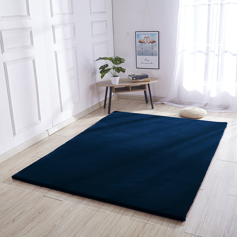 Tapis lavable pliable extra doux en fausse fourrure Loesch, Rectangulaire 7 pi 6 po x 10 pi 3 po