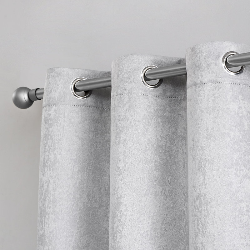 Room Darkening Curtain Pair, Light Gray, 38" W x 63" L